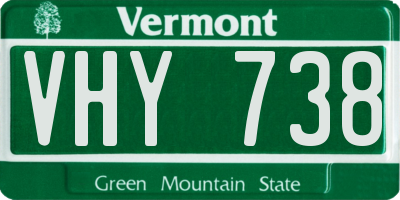 VT license plate VHY738
