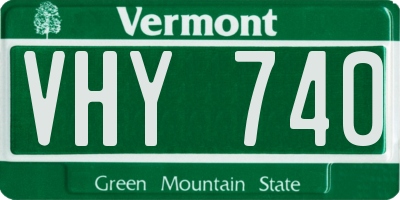 VT license plate VHY740
