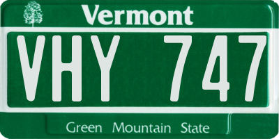 VT license plate VHY747