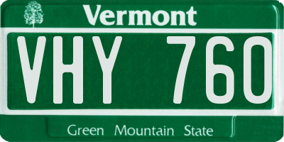 VT license plate VHY760