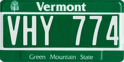 VT license plate VHY774