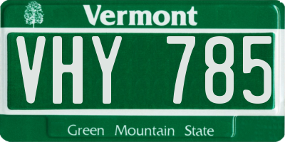 VT license plate VHY785