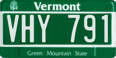 VT license plate VHY791