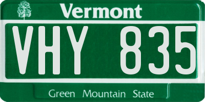 VT license plate VHY835