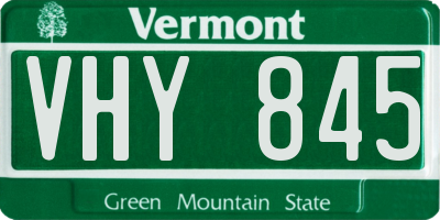 VT license plate VHY845