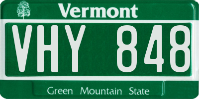 VT license plate VHY848
