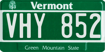 VT license plate VHY852