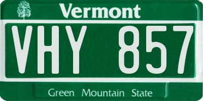 VT license plate VHY857