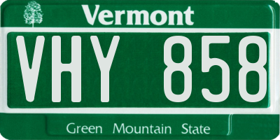 VT license plate VHY858