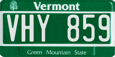 VT license plate VHY859