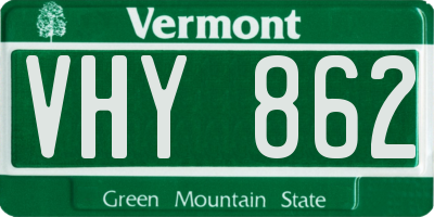 VT license plate VHY862