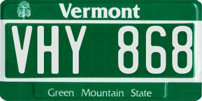 VT license plate VHY868