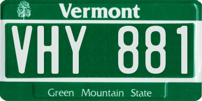 VT license plate VHY881