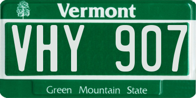 VT license plate VHY907