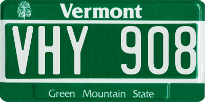 VT license plate VHY908