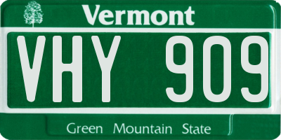 VT license plate VHY909