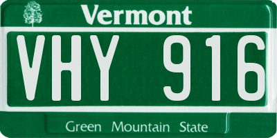 VT license plate VHY916