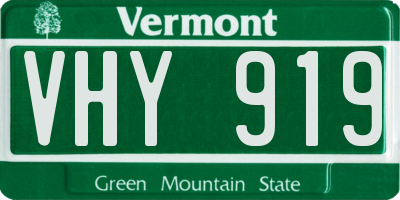 VT license plate VHY919