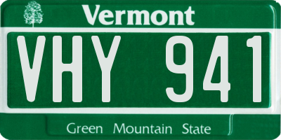 VT license plate VHY941