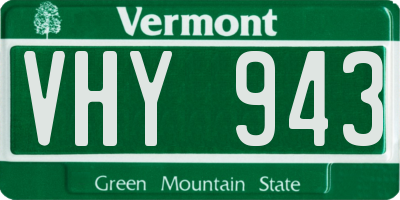 VT license plate VHY943