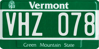 VT license plate VHZ078
