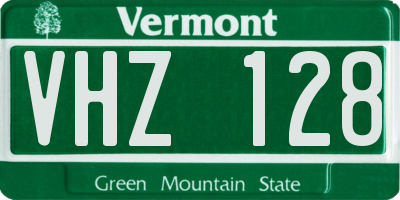 VT license plate VHZ128