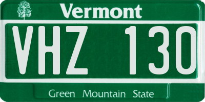 VT license plate VHZ130