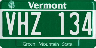 VT license plate VHZ134
