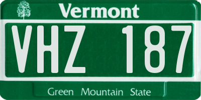 VT license plate VHZ187