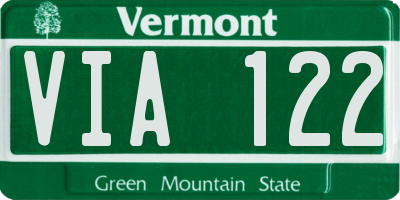 VT license plate VIA122