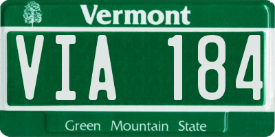 VT license plate VIA184