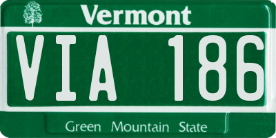 VT license plate VIA186