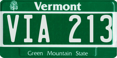 VT license plate VIA213