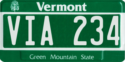 VT license plate VIA234