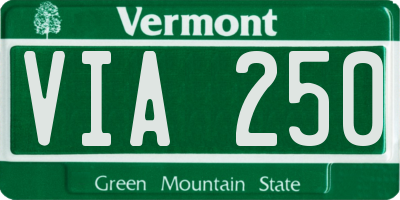 VT license plate VIA250
