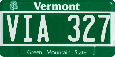 VT license plate VIA327