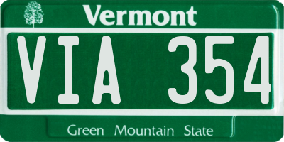 VT license plate VIA354