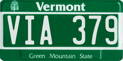 VT license plate VIA379