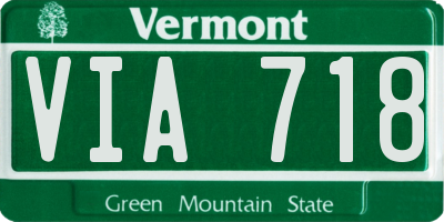 VT license plate VIA718