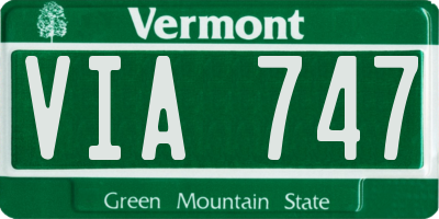 VT license plate VIA747
