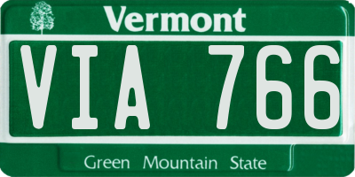 VT license plate VIA766