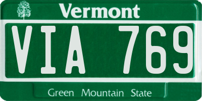 VT license plate VIA769