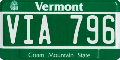 VT license plate VIA796