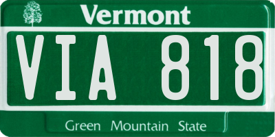 VT license plate VIA818