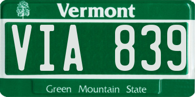 VT license plate VIA839