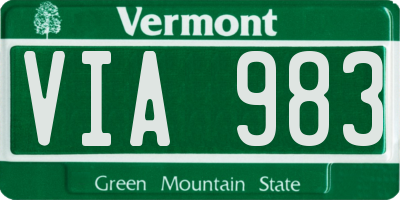VT license plate VIA983