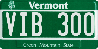 VT license plate VIB300