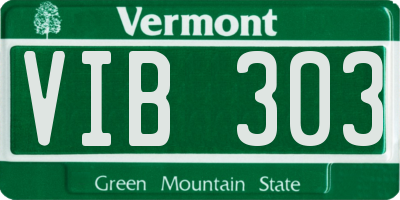 VT license plate VIB303