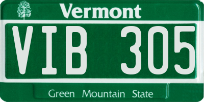 VT license plate VIB305