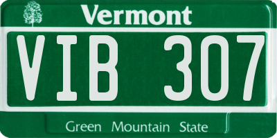 VT license plate VIB307